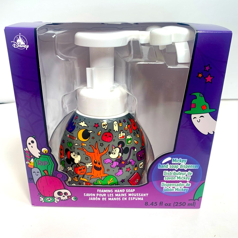 NWT. Disney Halloween foaming hand soap dispenser with Mickey and Minnie.